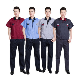 北京春夏涤棉工作服套装电工劳保工作服装工厂服套装
